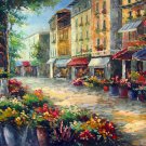 Street 24x36 in. stretched Oil Painting Canvas Art Wall Decor modern106