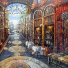 Street 24x36 in. stretched Oil Painting Canvas Art Wall Decor modern120