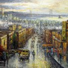 Street 24x36 in. stretched Oil Painting Canvas Art Wall Decor modern123
