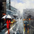 Street 24x36 in. stretched Oil Painting Canvas Art Wall Decor modern130