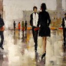 Street 24x36 in. stretched Oil Painting Canvas Art Wall Decor modern31D