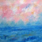 Pink rain 24x24 in. stretched Oil Painting Canvas Art Wall Decor modern101
