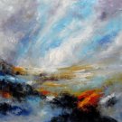 Top of mountain 24x24 in. stretched Oil Painting Canvas Art Wall Decor modern101