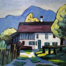 Folk house 24x24 in. stretched Oil Painting Canvas Art Wall Decor modern01D