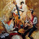 Party 24x24 in. stretched Oil Painting Canvas Art Wall Decor modern01D