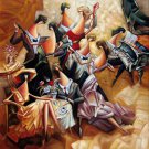 Party 24x24 in. stretched Oil Painting Canvas Art Wall Decor modern02D