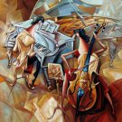 Party 24x24 in. stretched Oil Painting Canvas Art Wall Decor modern04D