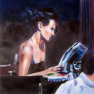 Reading 24x24 in. stretched Oil Painting Canvas Art Wall Decor modern201