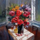 Still life flower 24x24 in. stretched Oil Painting Canvas Art Wall Decor modern101