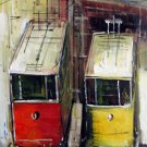 Bus 20x28 in. stretched Oil Painting Canvas Art Wall Decor modern002