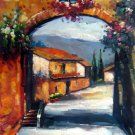 Country and house 20x28 in. stretched Oil Painting Canvas Art Wall Decor modern006