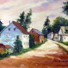 Country and house 20x28 in. stretched Oil Painting Canvas Art Wall Decor modern007
