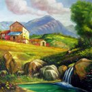 Country and house 20x28 in. stretched Oil Painting Canvas Art Wall Decor modern009