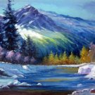 Snow mountain 20x28 in. stretched Oil Painting Canvas Art Wall Decor modern001