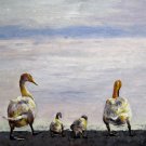 Duck family 20x24 in. stretched Oil Painting Canvas Art Wall Decor modern001 Duck family 20x24 in. stretched Oil Painting Canvas Art Wall Decor modern001