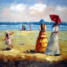 play at the beach 20x24 in. stretched Oil Painting Canvas Art Wall Decor modern202