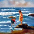 play at the beach 20x24 in. stretched Oil Painting Canvas Art Wall Decor modern203