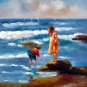 play at the beach 20x24 in. stretched Oil Painting Canvas Art Wall Decor modern203