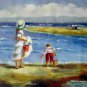 play at the beach 20x24 in. stretched Oil Painting Canvas Art Wall Decor modern204
