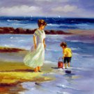 play at the beach 20x24 in. stretched Oil Painting Canvas Art Wall Decor modern205