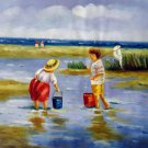 play at the beach 20x24 in. stretched Oil Painting Canvas Art Wall Decor modern206