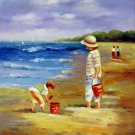 play at the beach 20x24 in. stretched Oil Painting Canvas Art Wall Decor modern207