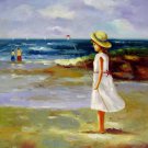 play at the beach 20x24 in. stretched Oil Painting Canvas Art Wall Decor modern208