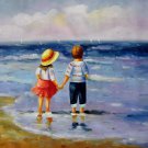 play at the beach 20x24 in. stretched Oil Painting Canvas Art Wall Decor modern209