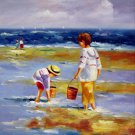 play at the beach 20x24 in. stretched Oil Painting Canvas Art Wall Decor modern210