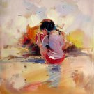 play at the beach 20x24 in. stretched Oil Painting Canvas Art Wall Decor modern214