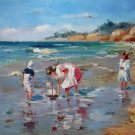 play at the beach 20x24 in. stretched Oil Painting Canvas Art Wall Decor modern237
