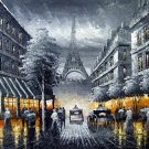 Paris 20x24 in. stretched Oil Painting Canvas Art Wall Decor modern404
