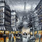 Paris 20x24 in. stretched Oil Painting Canvas Art Wall Decor modern412