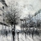 Paris 20x24 in. stretched Oil Painting Canvas Art Wall Decor modern415