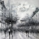 Paris 20x24 in. stretched Oil Painting Canvas Art Wall Decor modern417