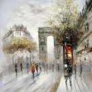 Paris 20x24 in. stretched Oil Painting Canvas Art Wall Decor modern419