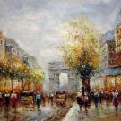 Paris 20x24 in. stretched Oil Painting Canvas Art Wall Decor modern436