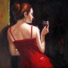 Drinking 20x24 in. stretched Oil Painting Canvas Art Wall Decor modern004