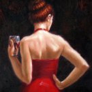 Drinking 20x24 in. stretched Oil Painting Canvas Art Wall Decor modern010