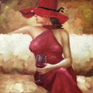 Drinking 20x24 in. stretched Oil Painting Canvas Art Wall Decor modern12D