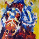 Race 20x24 in. stretched Oil Painting Canvas Art Wall Decor modern001