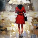Shopping Girl 20x24 in. stretched Oil Painting Canvas Art Wall Decor modern012