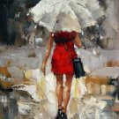 Shopping Girl 20x24 in. stretched Oil Painting Canvas Art Wall Decor modern016