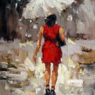 Shopping Girl 20x24 in. stretched Oil Painting Canvas Art Wall Decor modern019