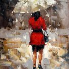 Shopping Girl 20x24 in. stretched Oil Painting Canvas Art Wall Decor modern022