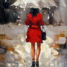 Shopping Girl 20x24 in. stretched Oil Painting Canvas Art Wall Decor modern023