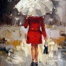 Shopping Girl 20x24 in. stretched Oil Painting Canvas Art Wall Decor modern024