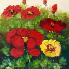 Red Flower 20x24 in. stretched Oil Painting Canvas Art Wall Decor modern105