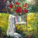 Vase Flower 20x24 in. stretched Oil Painting Canvas Art Wall Decor modern206