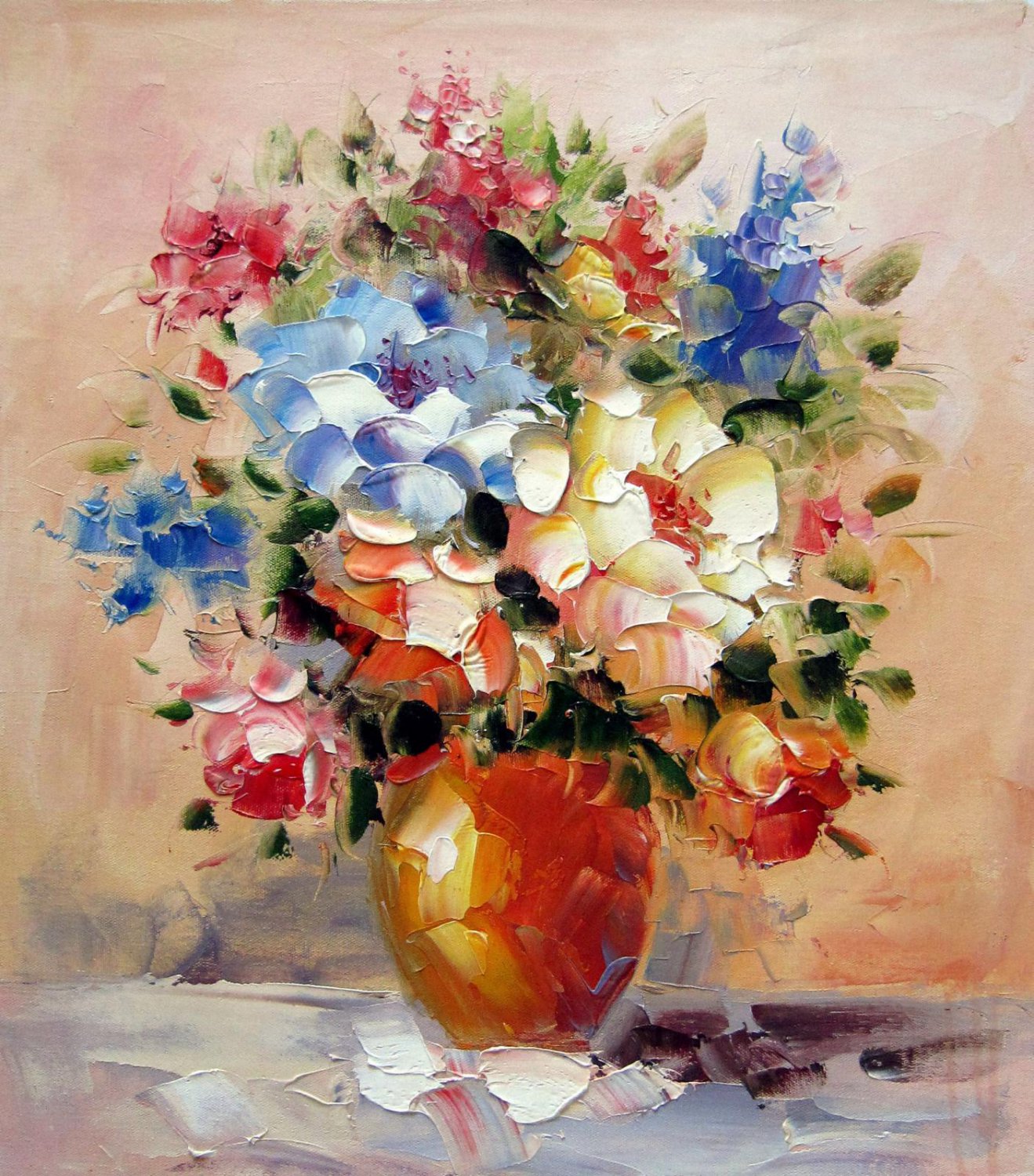 Vase Flower 20x24 in. stretched Oil Painting Canvas Art Wall Decor modern214